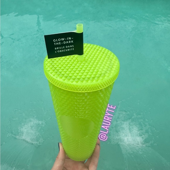 Starbucks 2022 Glow in the Dark Neon Lemongrass Venti Studded Tumbler - Picture 6 of 6